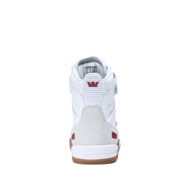 Supra Mens BREAKER White/Rose/gum High Top Shoes | CA-26306